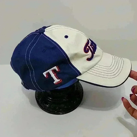 Titleist Mens MLB Texas Rangers Hat Wt/Blue One Size Baseball Cap Discoloration - Picture 3 of 7